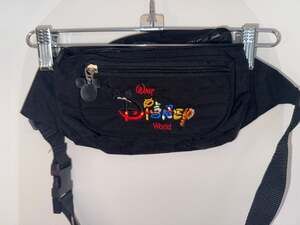 Walt Disney World Character Spell Out Black Fanny Pack Belt Bag